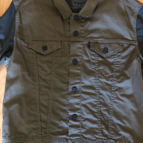 LEVI’S LRG COTTON KHAKI CANVAS CASUAL SLIM-FIT JACKET (VGUC) *** PLS READ *** - Picture 2 of 8